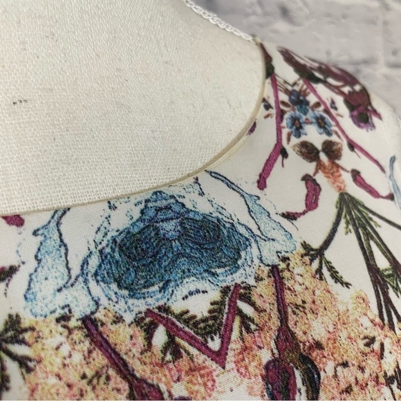 Ricki's Sleeveless Abstract Watercolor Tie Back Midi Dress Size 2 - Picture 4 of 12